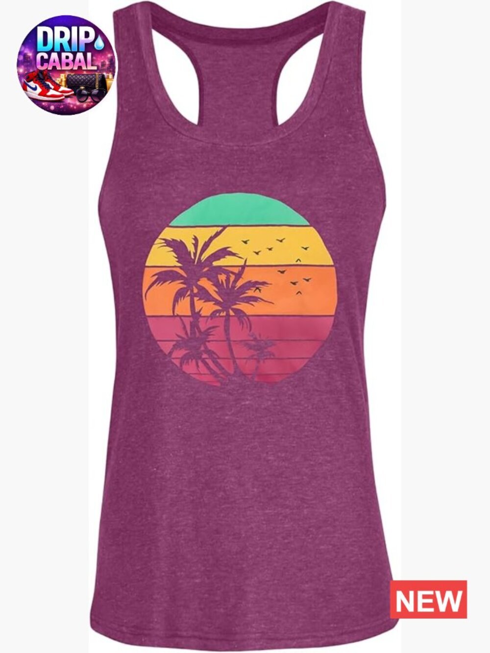 Racerback Tank Top - Cotton Blend Sleeveless Summer Top